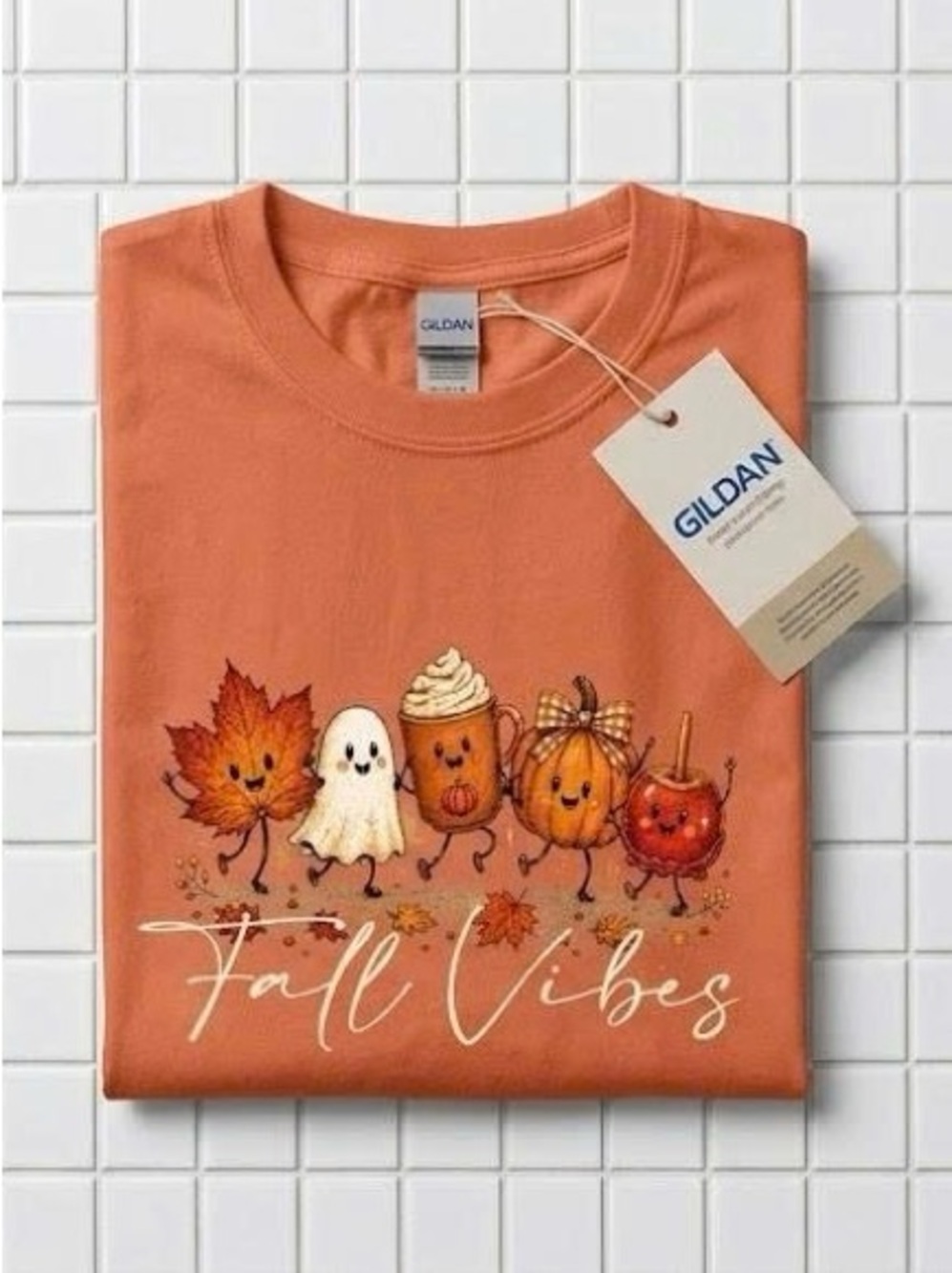 Cute Fall Vibes Graphic Tee | Terracotta Pumpkin Spice Autumn T-Shirt